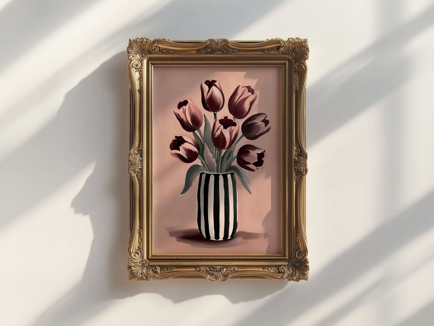 Burgundy Tulip Vase Print image 2