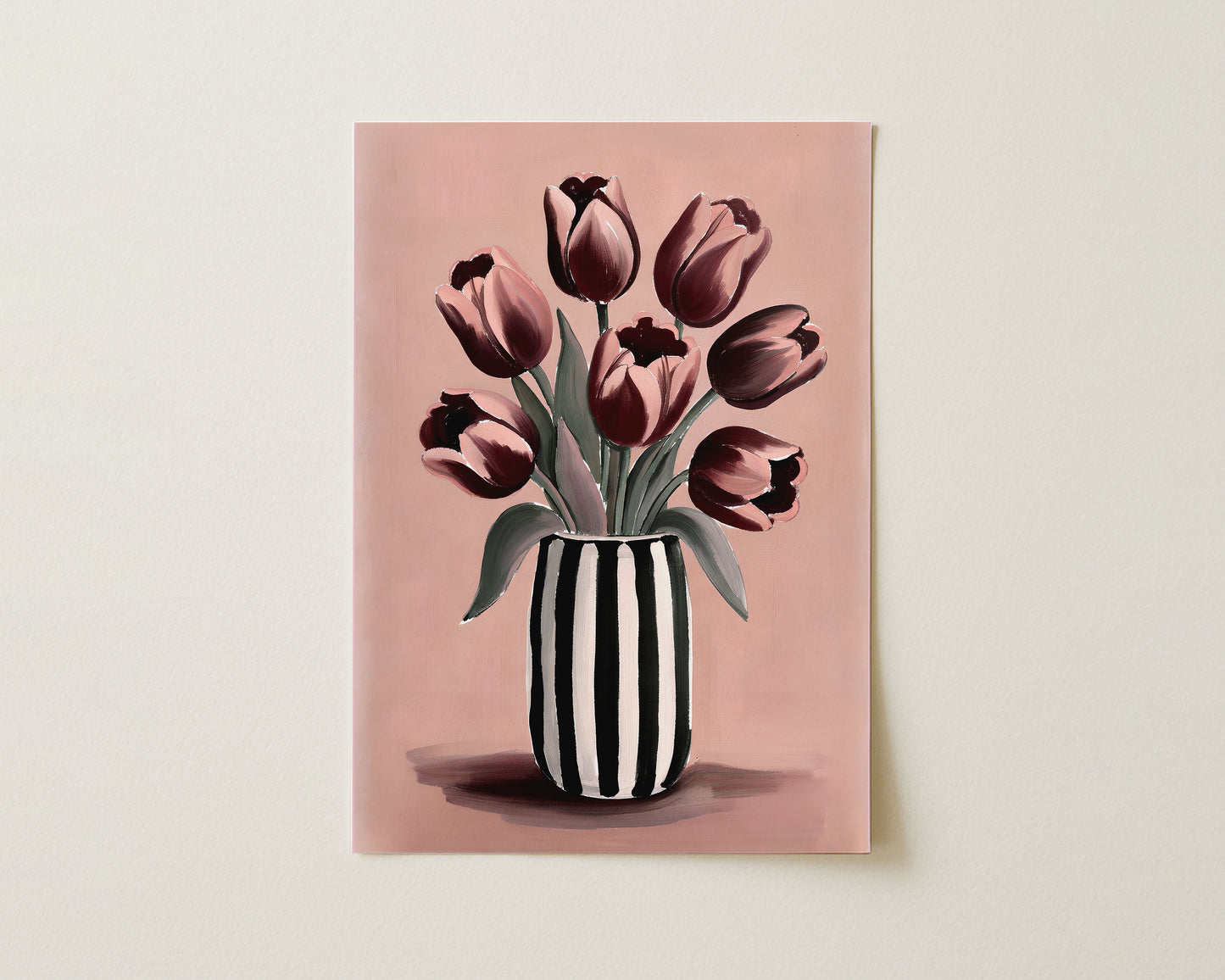 Burgundy Tulip Vase Print image 0