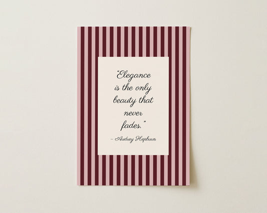 Burgundy Elegance Quote Print image 0