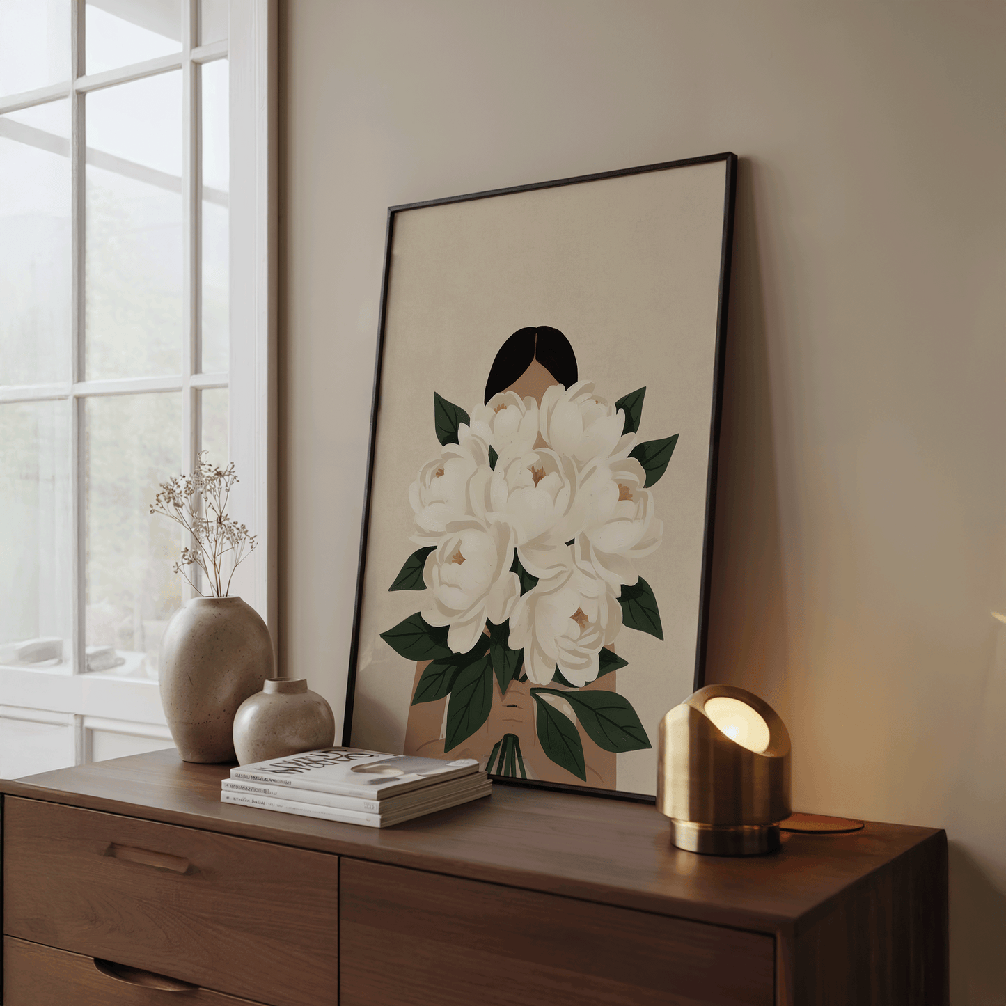 White Floral Muse Print image 2
