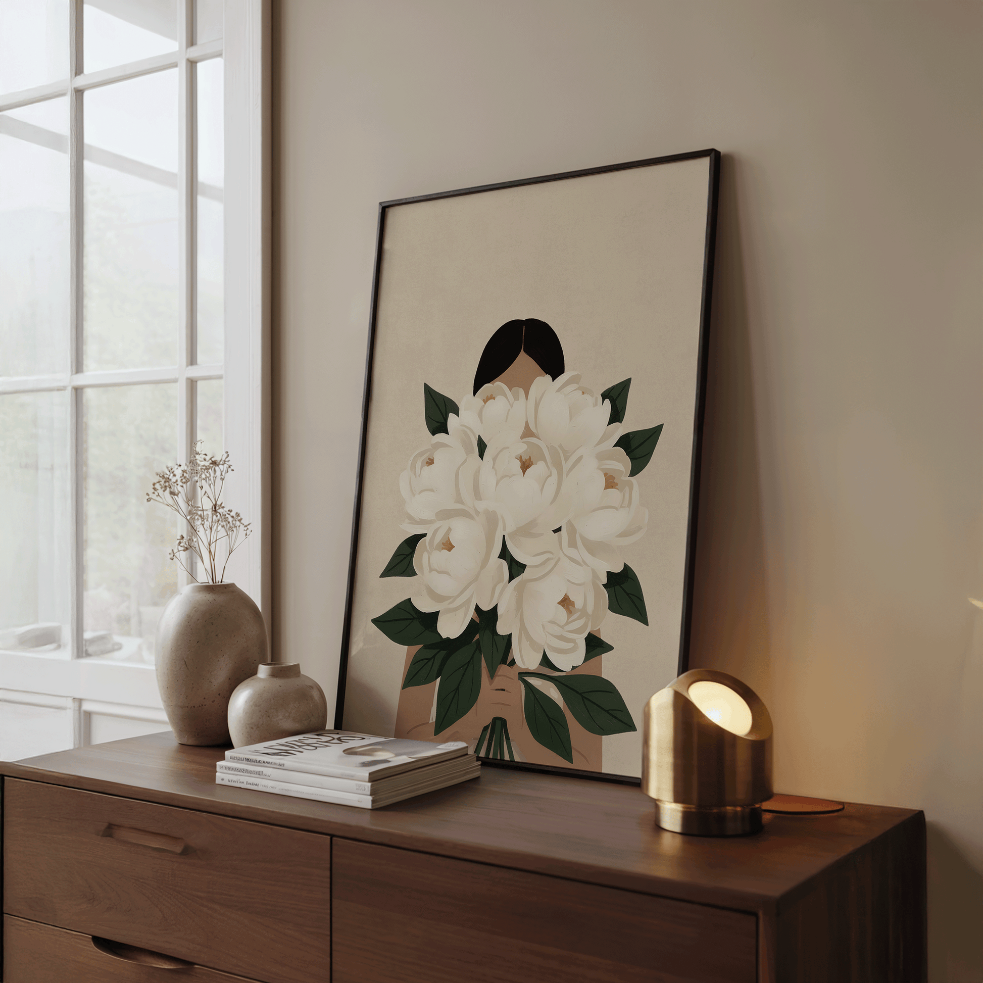 White Floral Muse Print image 2