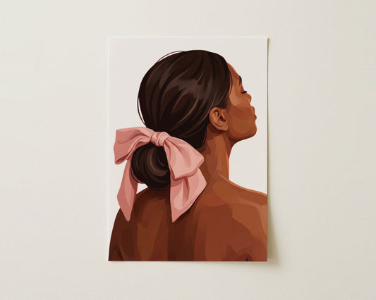 Pink Bow Girl Print image 0