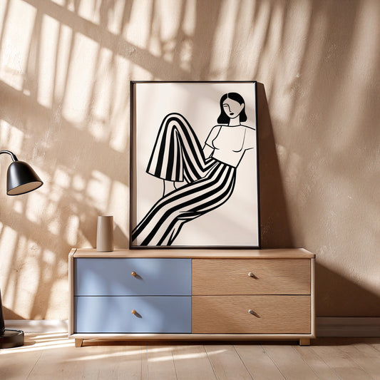 The Woman in Stripes Print