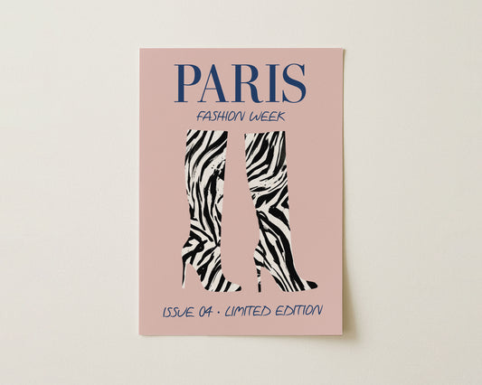 PARIS Fashion Week Zebra Boots Print