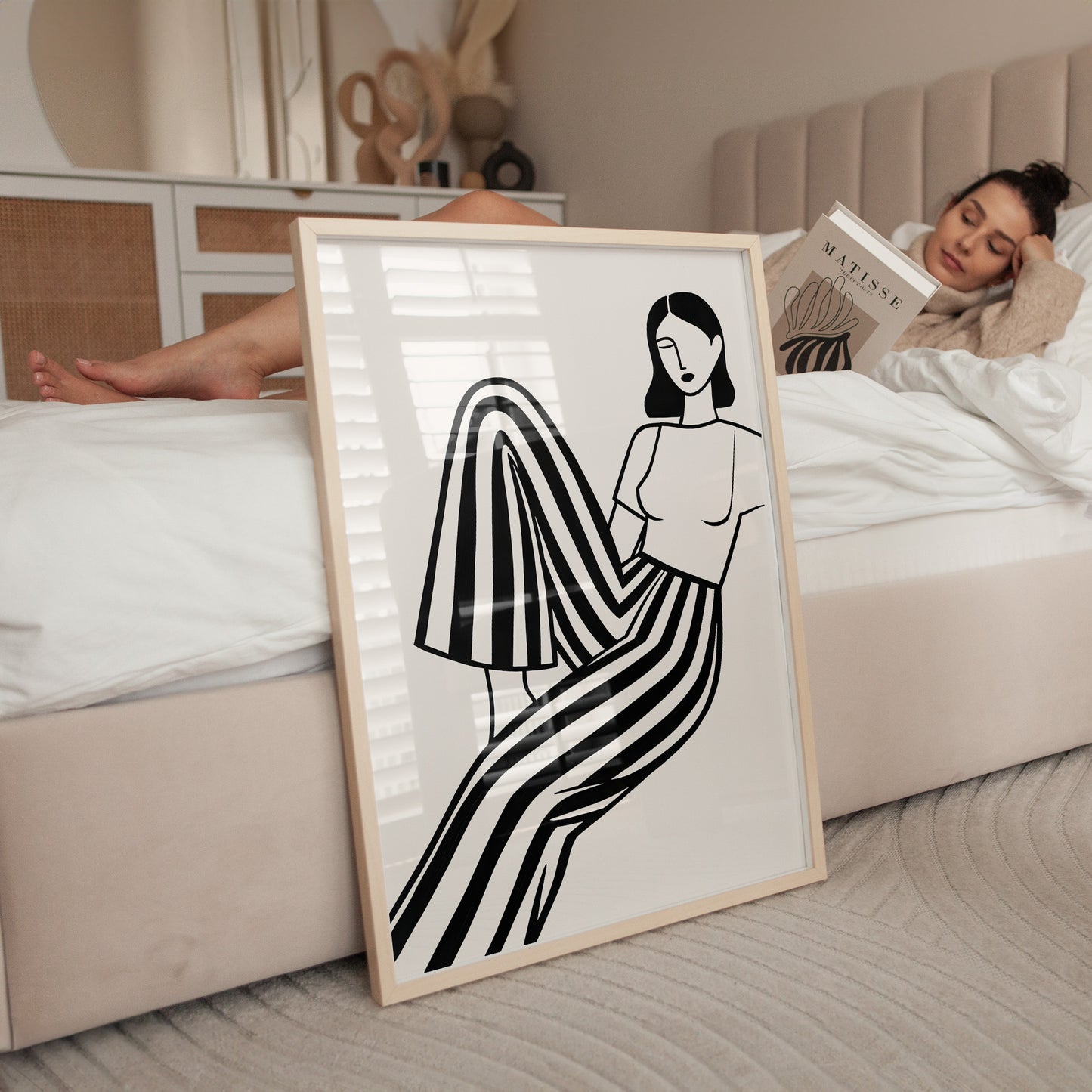 The Woman in Stripes Print