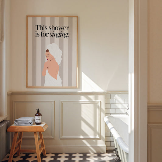 Singing in the Shower Bathroom Print
