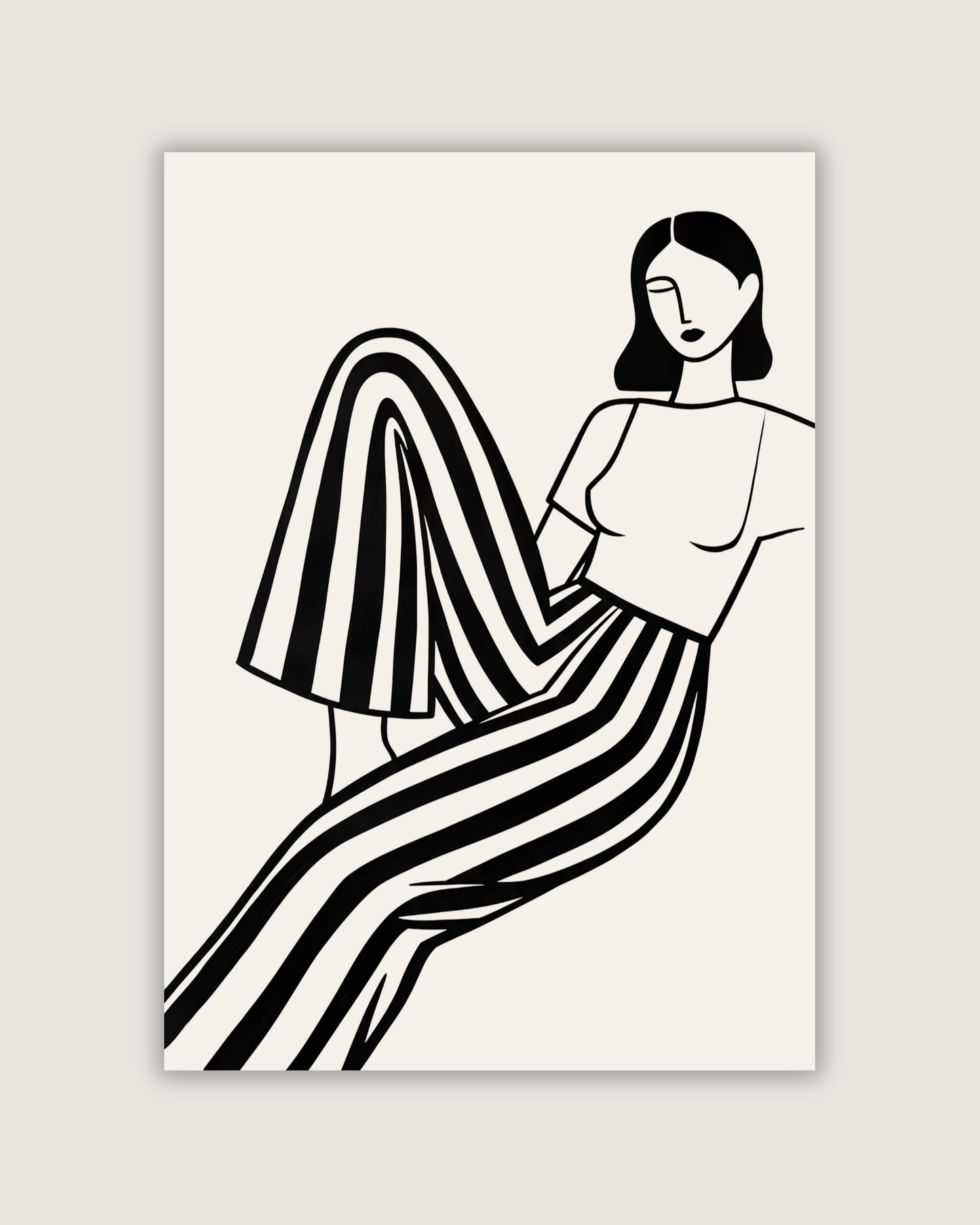 The Woman in Stripes Print