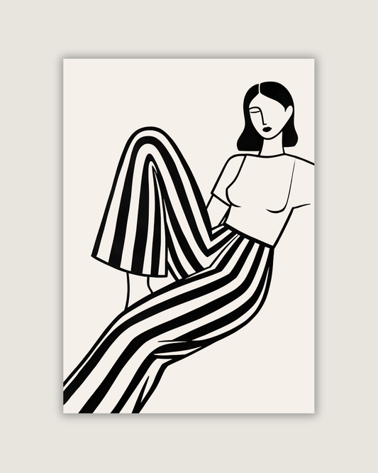 The Woman in Stripes Print
