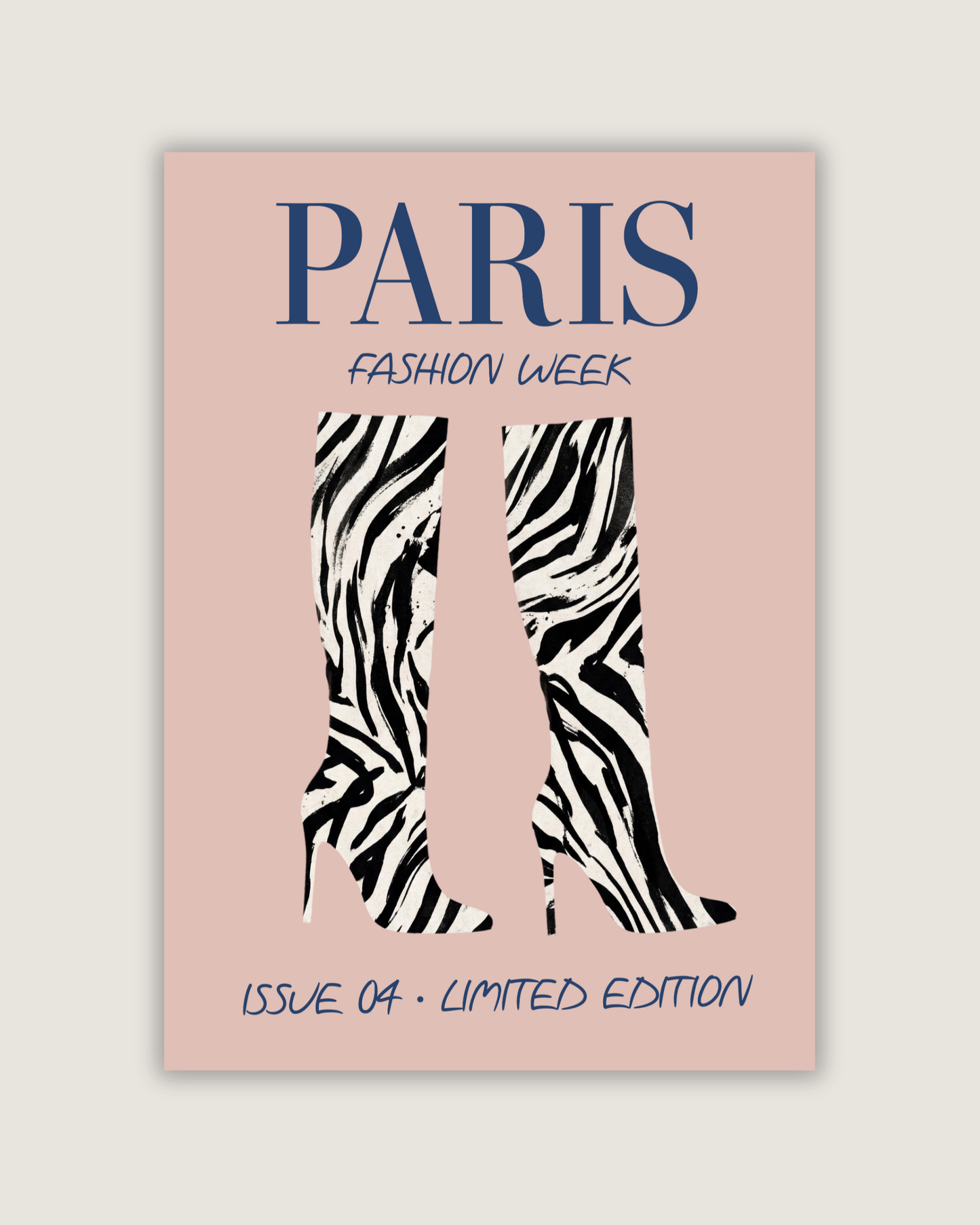 PARIS Fashion Week Zebra Boots Print