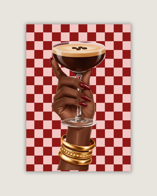 Espresso Martini Checkerboard Print