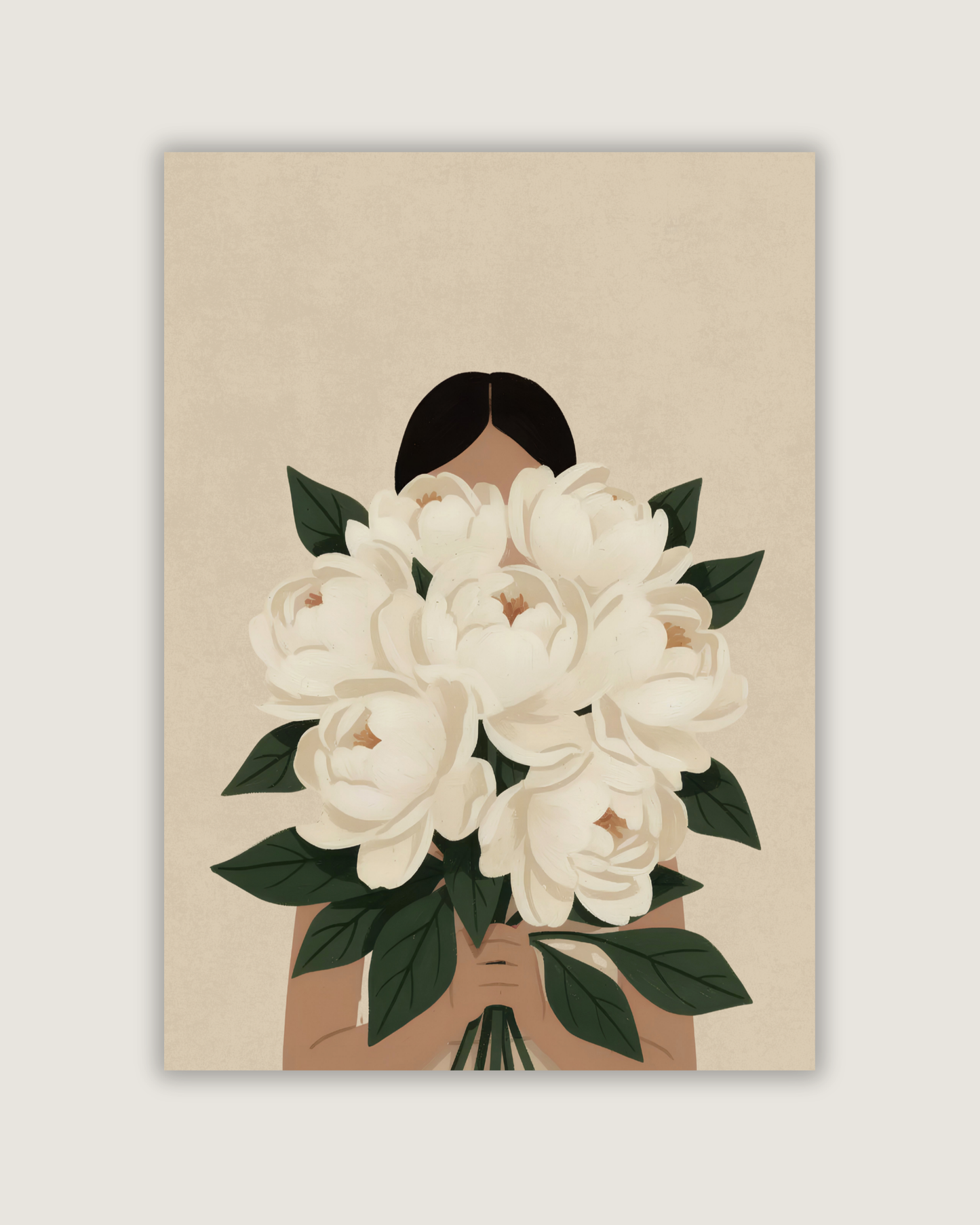 White Peony Print
