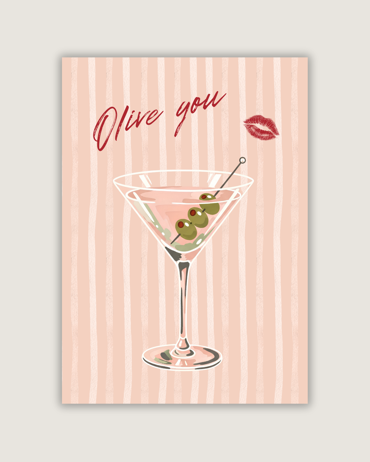 Olive You Martini Print