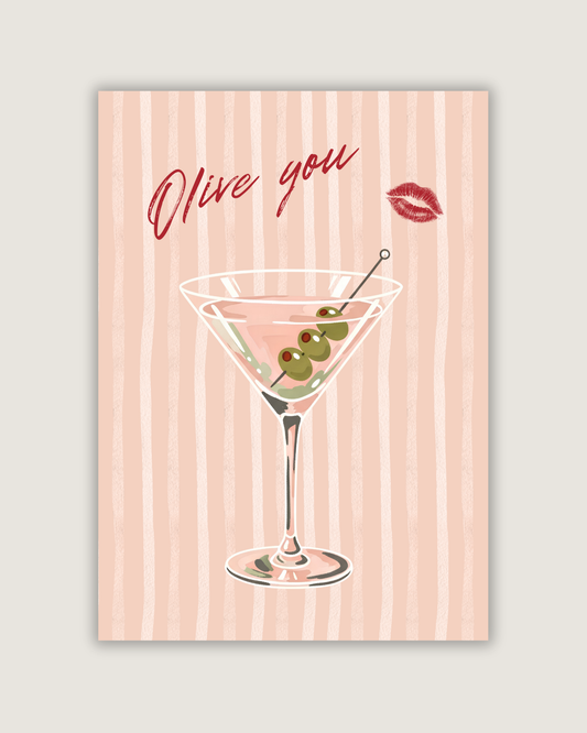 Olive You Martini Print