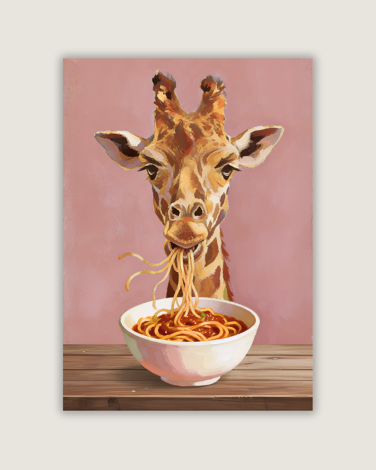 Pasta Thief – Giraffe Spaghetti Kitchen Print