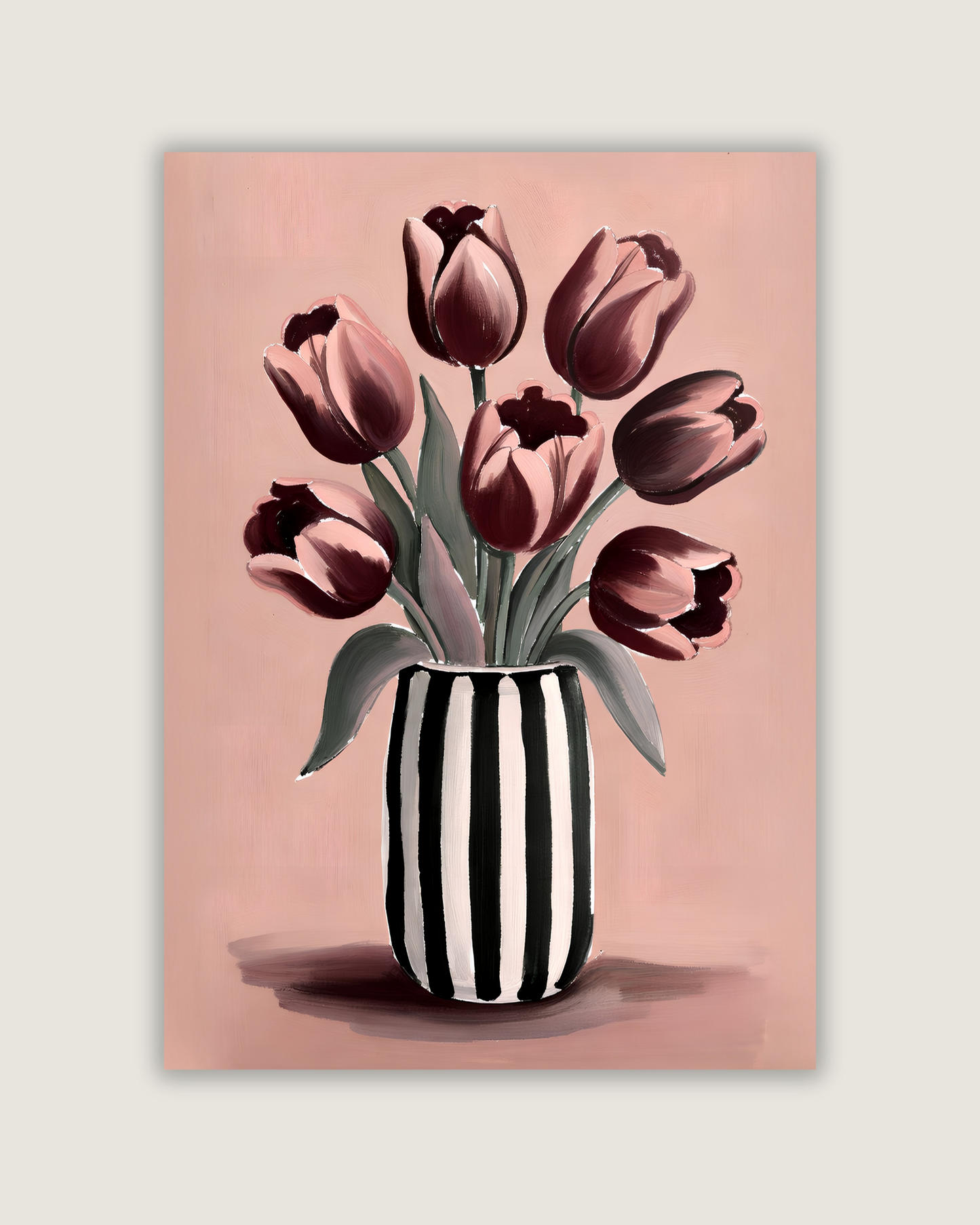Burgundy Tulip Vase Print