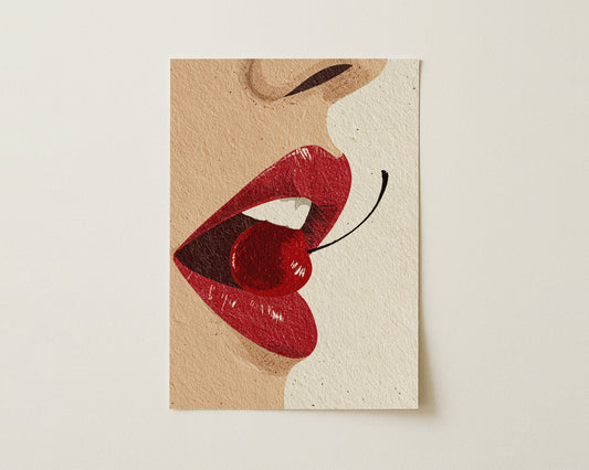 Cherry Red Lips Print image 0