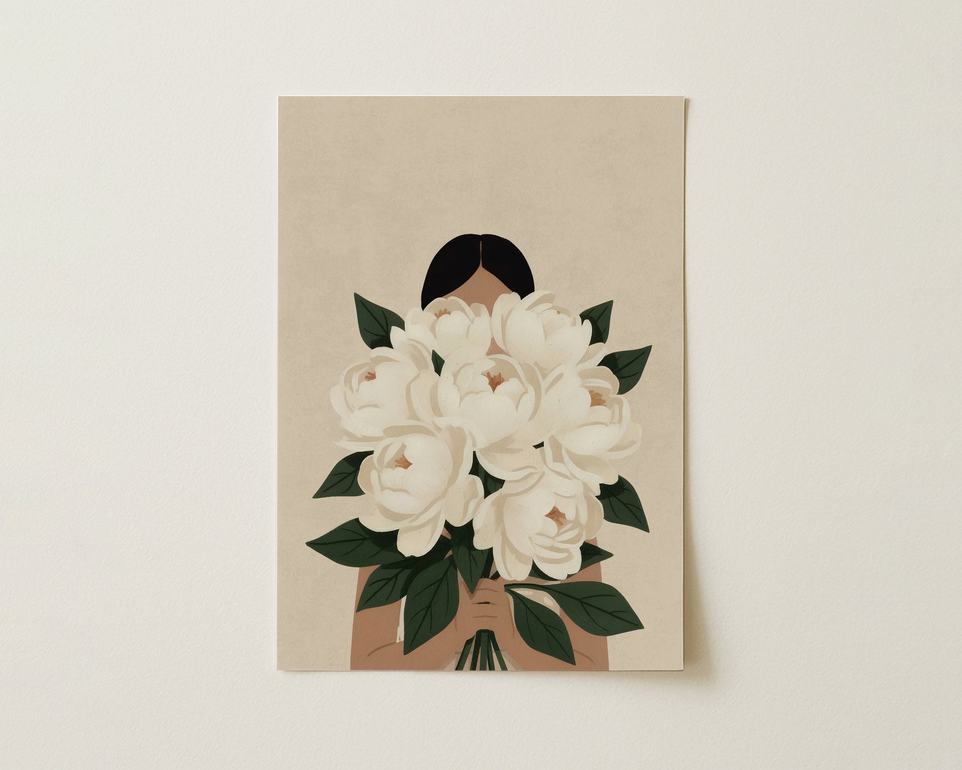 White Floral Muse Print image 0