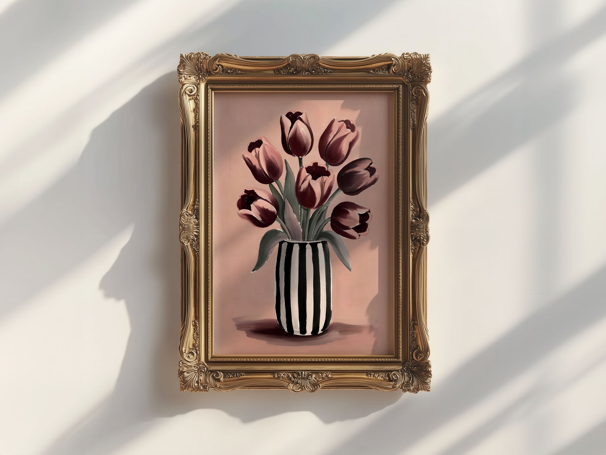 Burgundy Tulip Vase Print image 2